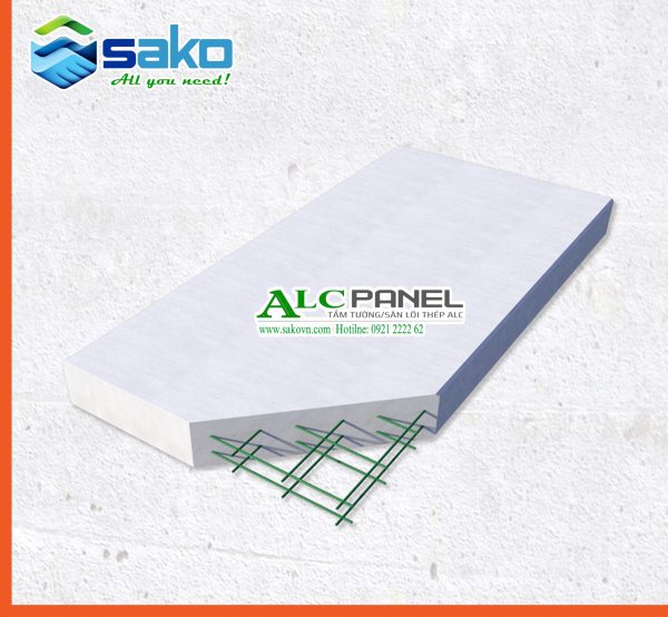 Tấm Panel ALC 1500x600x100mm 2 lưới thép