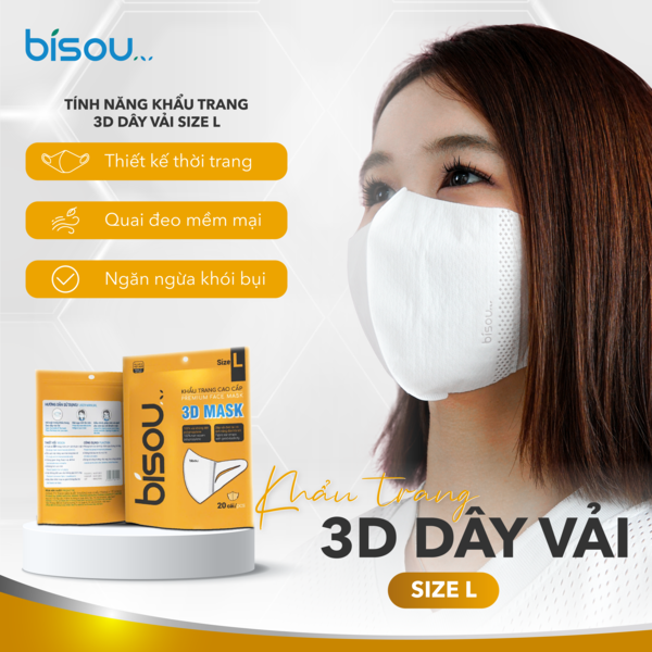 Khẩu trang 3D dây vải