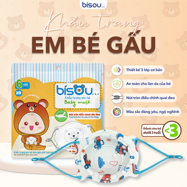 Khẩu trang trẻ em gấu