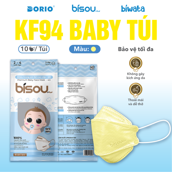 Khẩu trang trẻ em KF 94 baby túi