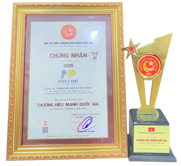 TOP 10 thương hiệu mạnh Quốc gia 2025 - Chỉ Thun Và Chỉ May Nguyên Phúc - Công Ty TNHH Chỉ Sợi Nguyên Phúc