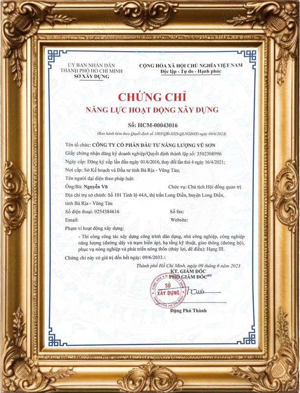  - Vũ Sơn Solar - Công Ty Cổ Phần Đầu Tư Năng Lượng Vũ Sơn