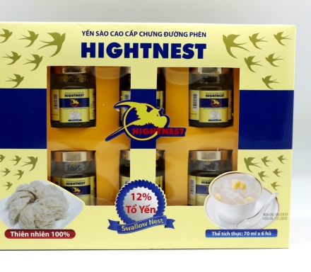 Yến chưng đường phèn 12% (Hộp 6 lọ) - Yến Sào Hightnest - Công Ty TNHH Thẩm Mỹ Hoài An