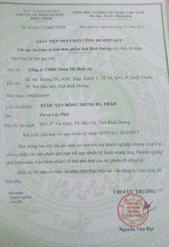 Giấy chứng nhận hợp quy sản phẩm - Yến Sào Hightnest - Công Ty TNHH Thẩm Mỹ Hoài An