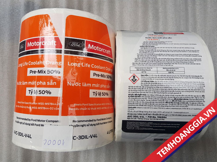 In nhãn ô tô - Chi Nhánh - Công Ty Cổ Phần Giải Pháp Đóng Gói Hoàng Gia