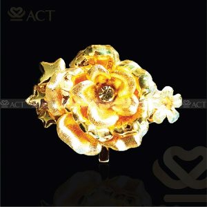 Hoa hồng cài áo dát vàng - Quà Tặng Vàng ACT GOLD - Công Ty TNHH Sản Xuất & Thương Mại Quốc Tế ACT