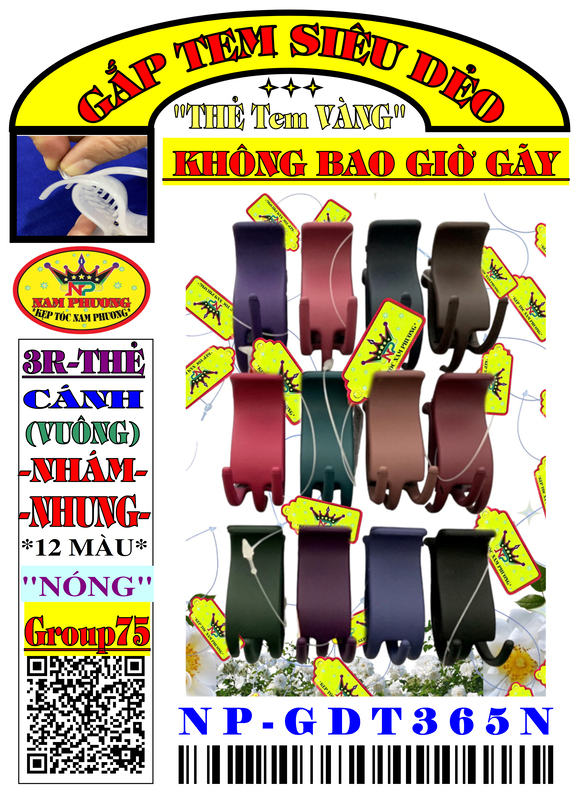 Kẹp tóc 3 răng GDT365N-G75