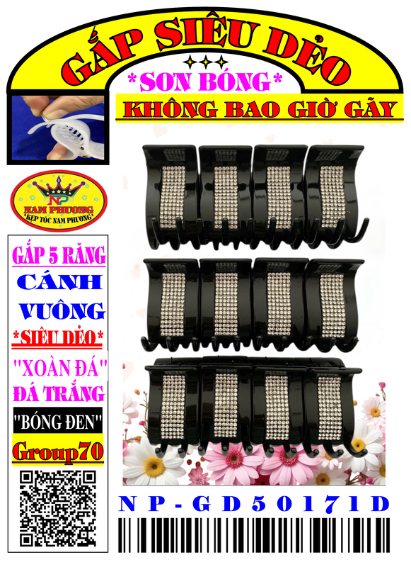 Kẹp tóc 5 răng GD50171D-G70