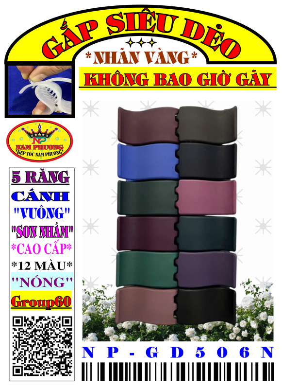 Kẹp tóc 5 răng GD506N-02-G60