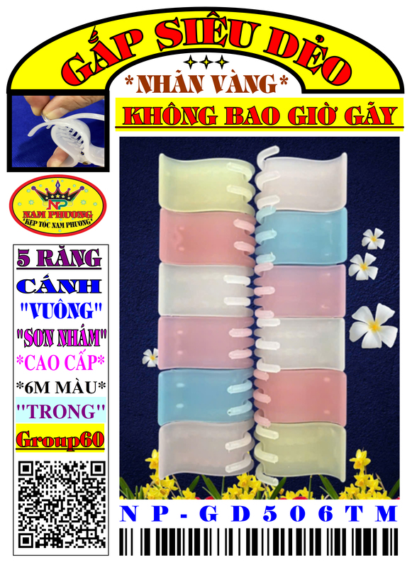 Kẹp tóc 5 răng GD506TM-G60