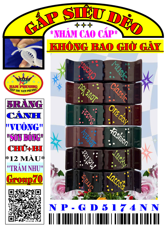 Kẹp tóc 5 răng GD5174NN-G70