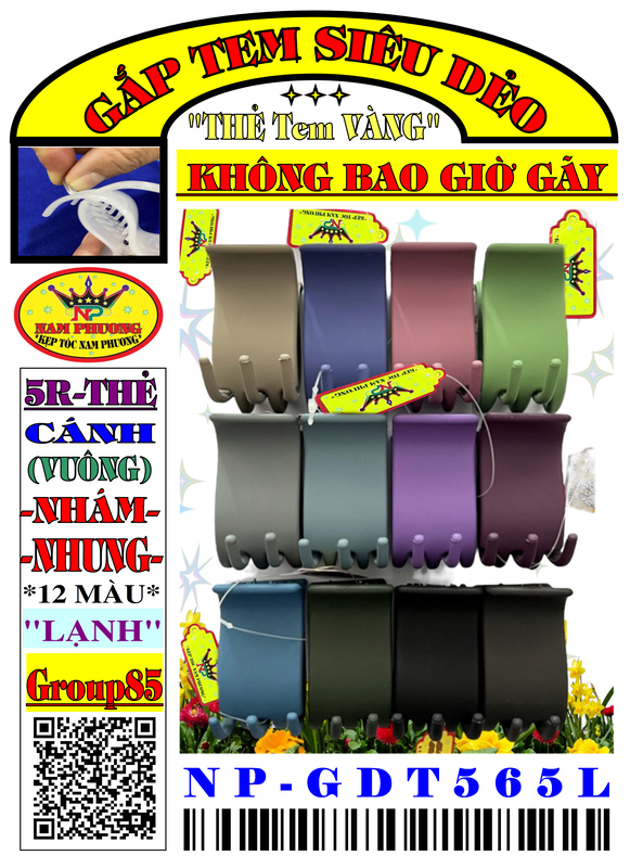 Kẹp tóc 5 răng GDT565L-G85