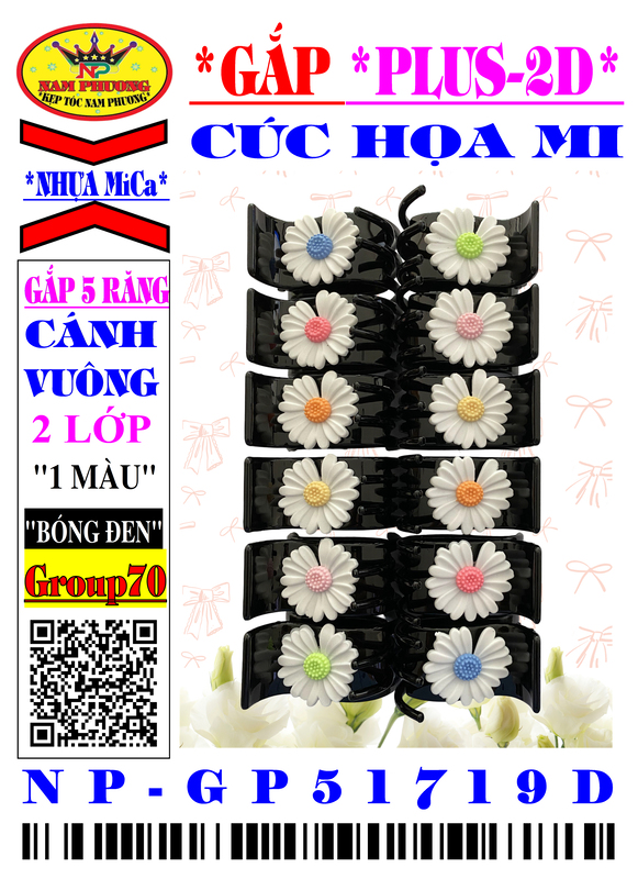 Kẹp tóc 5 răng GP51719D-G70