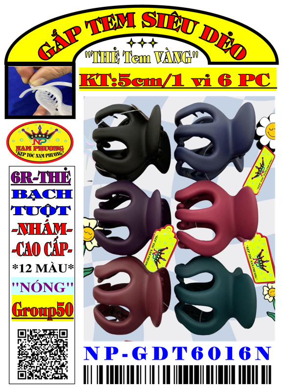 Kẹp tóc 6 răng GDT6016N-01-G50