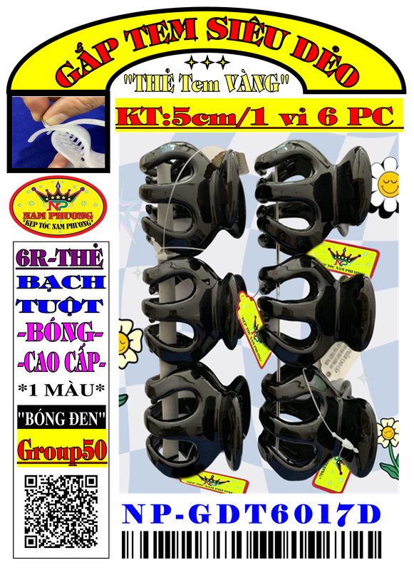 Kẹp tóc 6 răng GDT6017D-G50