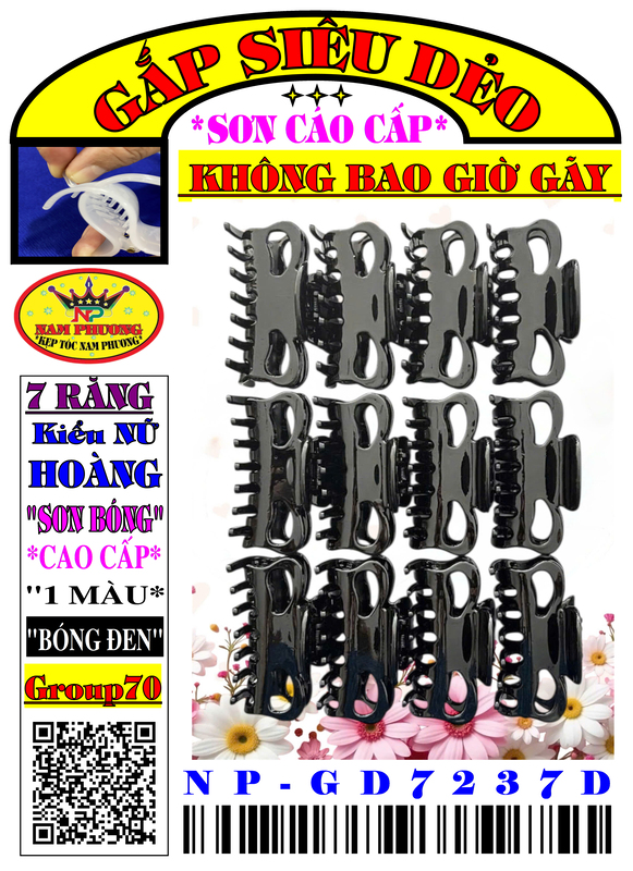 Kẹp tóc 7 răng GD7237D-G70