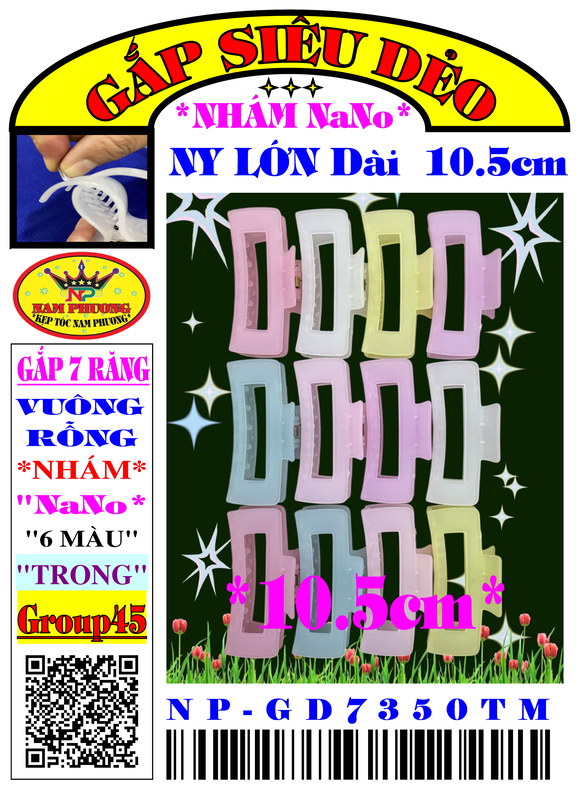 Kẹp tóc 7 răng GD7350TM-G45