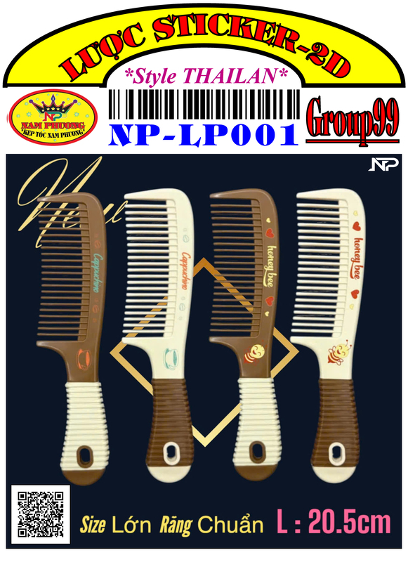 Lược lớn răng chuẩn (Sticker) 2 màu
