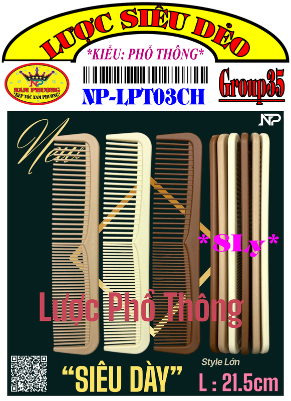 Lược lớn răng chuẩn + dày Chocolate