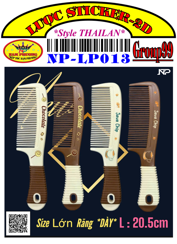Lược lớn răng dày (Sticker) 2 màu