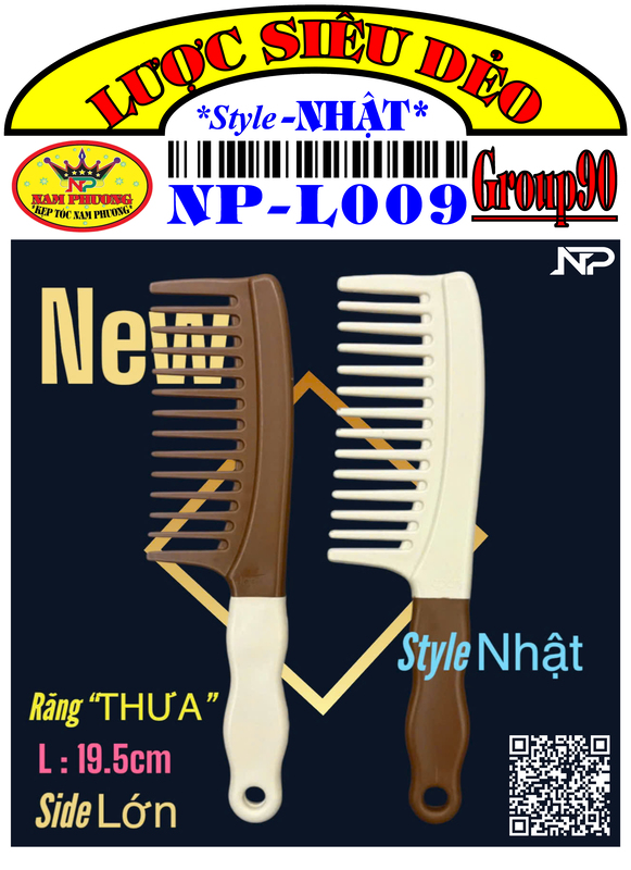 Lược lớn răng thưa 2 màu