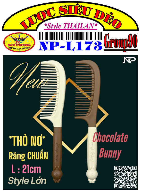 Lược lớn thỏ chuẩn 2 màu