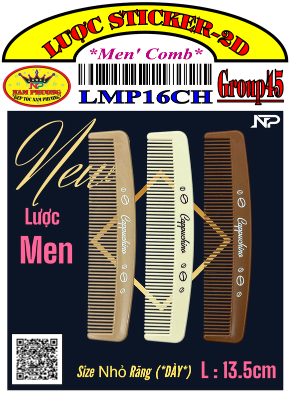 Lược nhỏ nam răng dày (Sticker) Chocolate