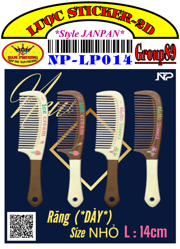 Lược nhỏ răng dày (Sticker) 2 màu