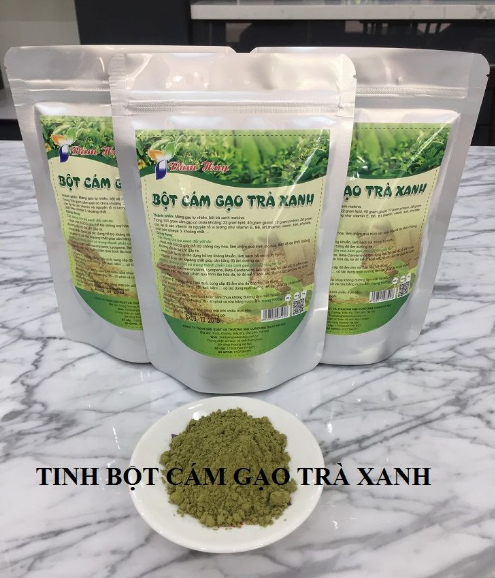 Tinh bột cám gạo - trà xanh - Tinh Bột Nghệ Đàm Huy - Công Ty TNHH Sản Xuất Và Thương Mại Curcuma DAHU Hà Nội