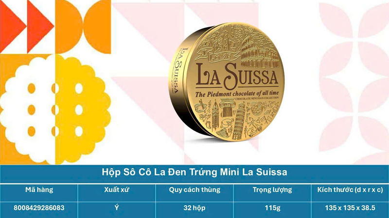 Hộp socola đen trứng Mini La Suissa - Quà Tết & Hạt Dinh Dưỡng Cô Ba Chang - Công Ty TNHH Thương Mại Dịch Vụ Cô Ba Chang