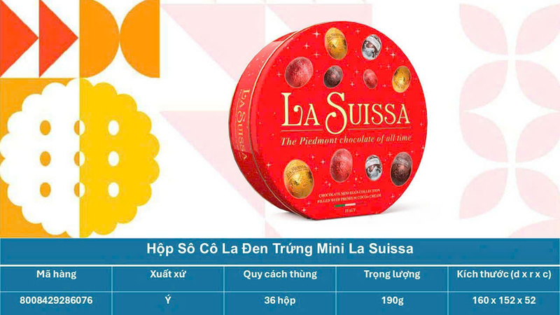 Hộp socola trứng Mini La Suissa - Quà Tết & Hạt Dinh Dưỡng Cô Ba Chang - Công Ty TNHH Thương Mại Dịch Vụ Cô Ba Chang