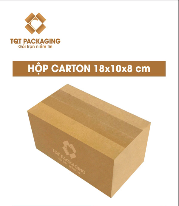 Hộp carton size 38: 18x10x8 cm - Thùng Carton In Flexo - Chi Nhánh Công Ty TNHH Bao Bì TQT Tại Hà Nội