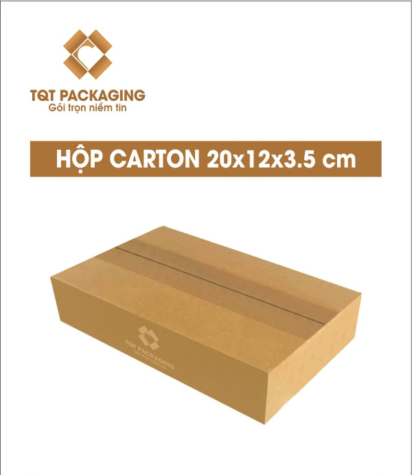 Hộp carton size 76: 20x12x3.5 cm - Thùng Carton In Flexo - Chi Nhánh Công Ty TNHH Bao Bì TQT Tại Hà Nội