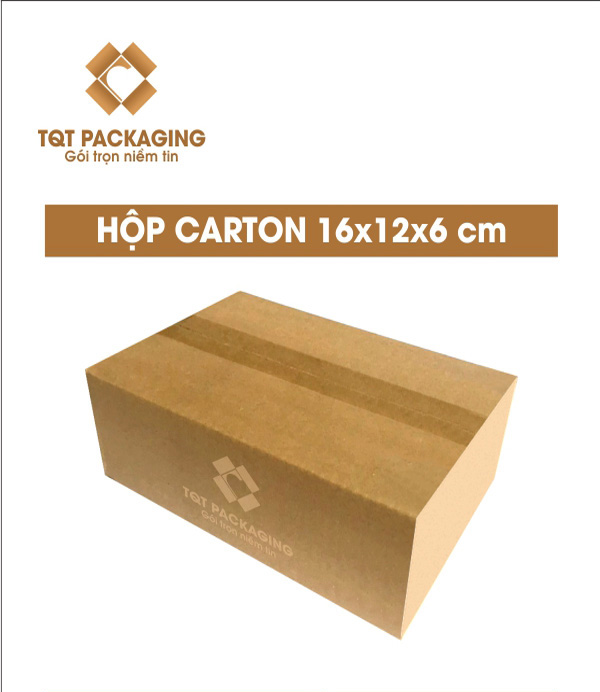 Hộp carton size 42: 16x12x6 cm - Thùng Carton In Flexo - Chi Nhánh Công Ty TNHH Bao Bì TQT Tại Hà Nội