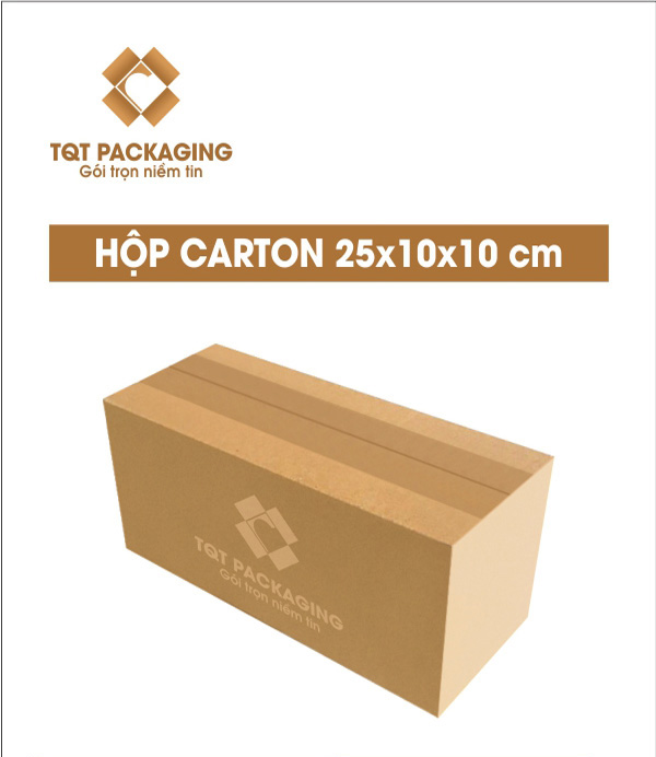 Hộp carton size 160: 25x10x10 cm - Thùng Carton In Flexo - Chi Nhánh Công Ty TNHH Bao Bì TQT Tại Hà Nội