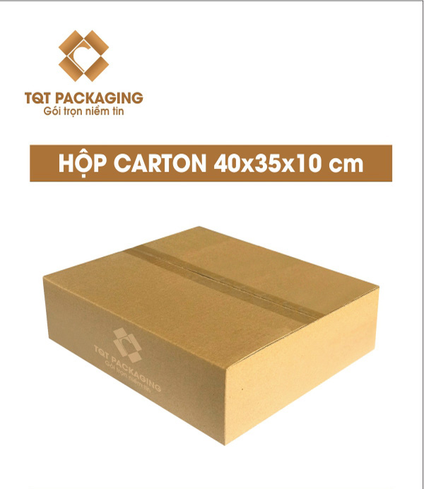 Hộp carton size 8: 40x35x10 cm - Thùng Carton In Flexo - Chi Nhánh Công Ty TNHH Bao Bì TQT Tại Hà Nội