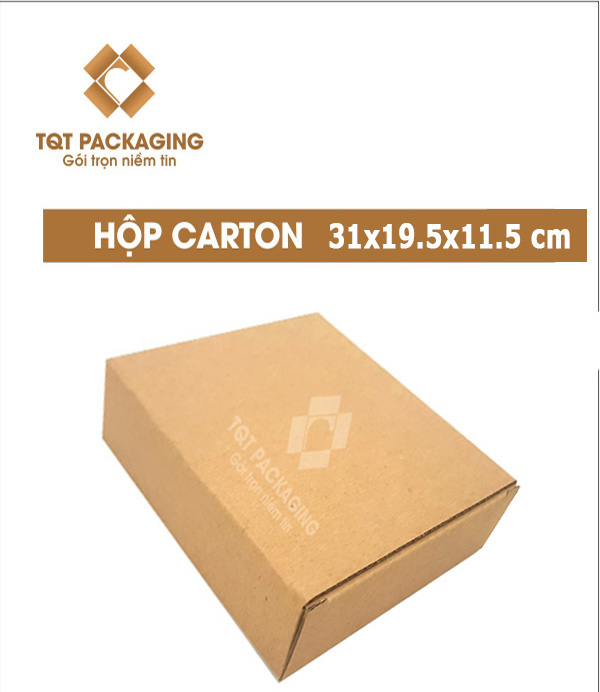 Hộp giầy nắp gài kích thước: 31x19.5x11.5 cm - Thùng Carton In Flexo - Chi Nhánh Công Ty TNHH Bao Bì TQT Tại Hà Nội