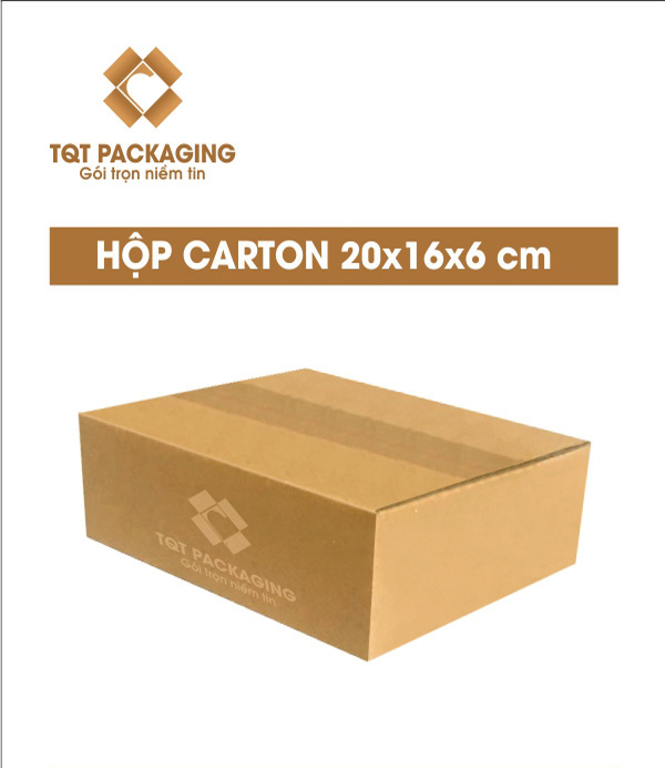 Hộp carton size 44: 20x16x6 cm - Thùng Carton In Flexo - Chi Nhánh Công Ty TNHH Bao Bì TQT Tại Hà Nội