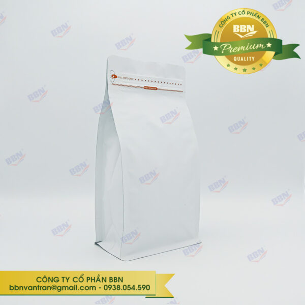 Túi đáy bằng pocket zipper trắng mờ 500g - Bao Bì Túi Zip BBN - Công Ty Cổ Phần BBN