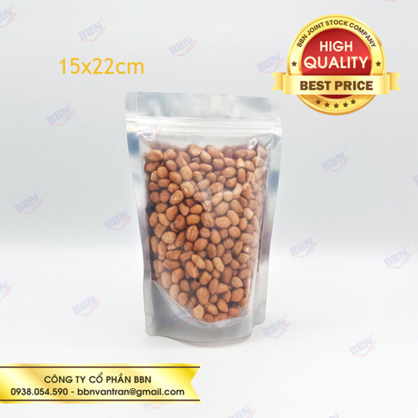 Túi zipper nhôm đáy đứng mặt trong mặt bạc - Bao Bì Túi Zip BBN - Công Ty Cổ Phần BBN