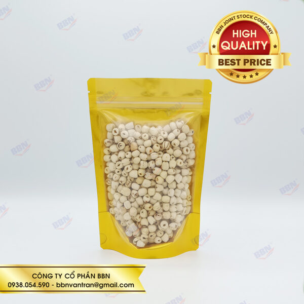 Túi zipper nhôm đáy đứng mặt trong mặt vàng - Bao Bì Túi Zip BBN - Công Ty Cổ Phần BBN