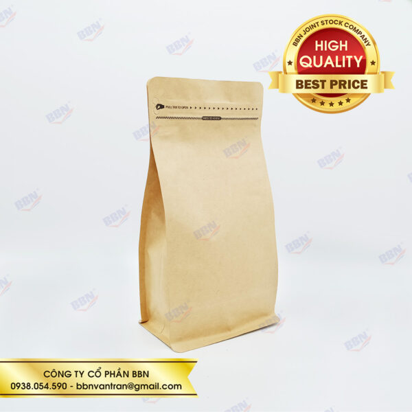 Túi đáy bằng pocket zipper giấy kraft ghép bạc 500g - Bao Bì Túi Zip BBN - Công Ty Cổ Phần BBN