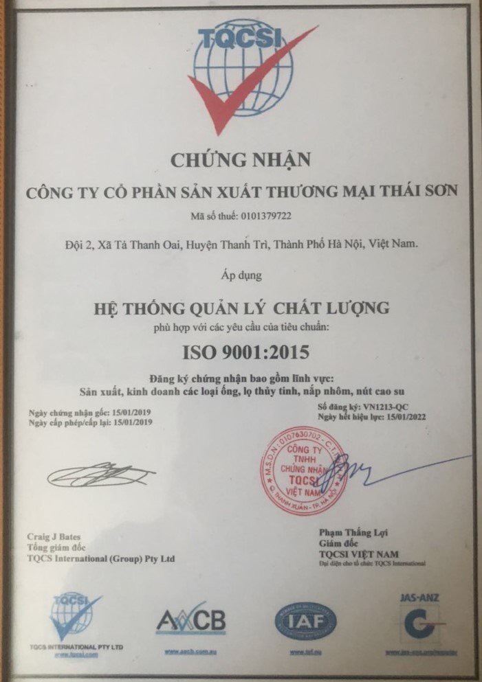Chứng nhận ISO 9001:2015