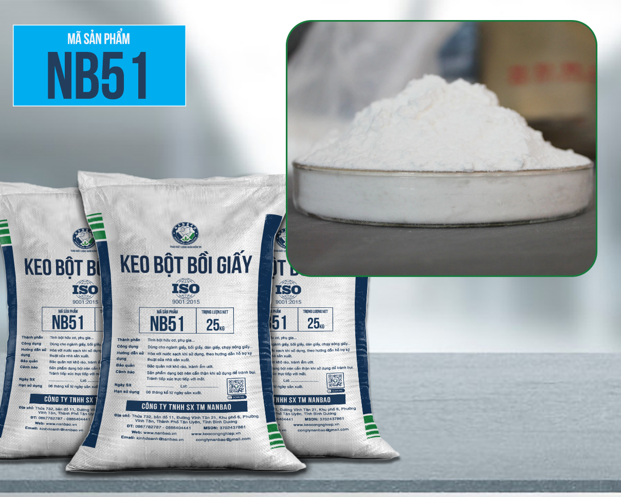 Keo bột bồi giấy NB51 - Keo Dán Công Nghiệp Nanbao - Công Ty TNHH Sản Xuất Thương Mại Nanbao