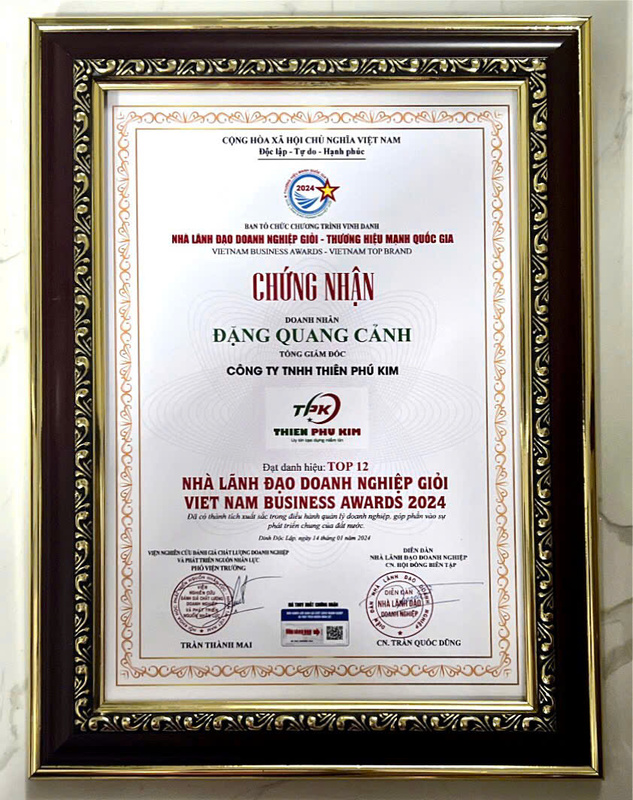 Chứng nhận, giải thưởng