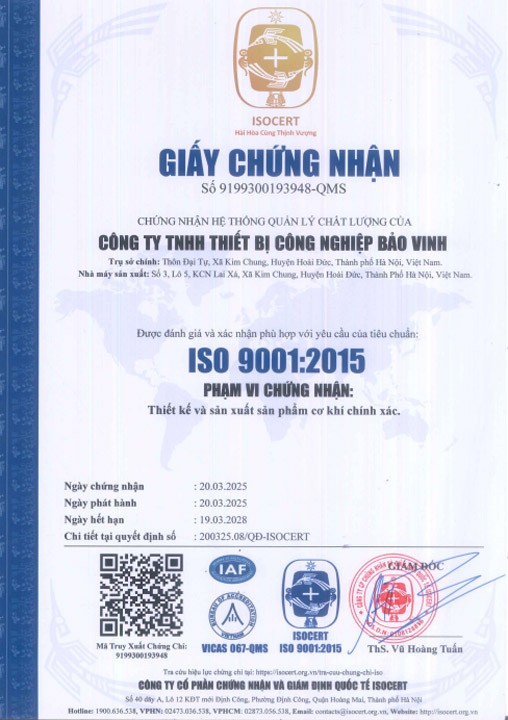 Chứng nhận ISO 9001:2015