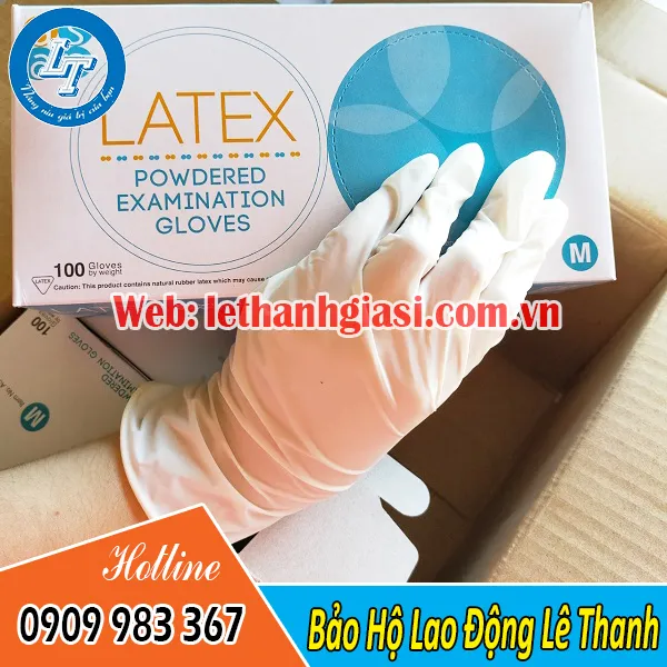 Găng tay y tế Latex trắng có bột - Găng Tay, Vải Lau Công Nghiệp, BHLĐ - Công Ty TNHH Sản Xuất Thương Mại Xuất Nhập Khẩu Lê Thanh