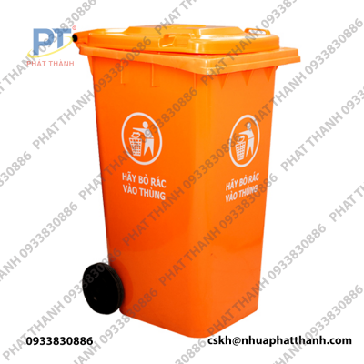 Thùng rác 240L nắp kín - Nhựa Phát Thành - Công Ty TNHH Sản Xuất Và Công Nghiệp Phát Thành