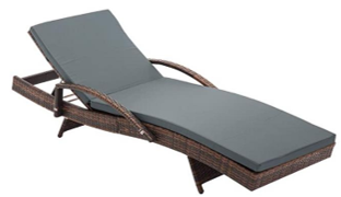 Sunlounger with arm wicker