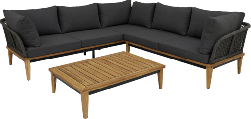 Bộ sofa góc dây đan gỗ keo